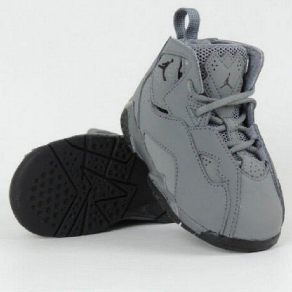 Jordan True Flight BT Toddlers Shoes Leather Grey - Picture 11 of 12
